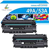 TRUE IMAGE Compatible Toner Cartridge Replacement for HP 49A Q5949A 53A Q7553A 49X Q5949X Used with 1320 1320n 3390 1160 1320tn 1320nw 3392 P2015 P2015dn Printer Ink (Black, 2-Pack)