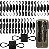 Waydress 30 Pieces Tactical Gear Holder Clip Elastic Binding Ribbon Buckle Webbing Retainer for Tactical Vests Backpacks Bags Compatible with MOLLE or Alice Style Packs