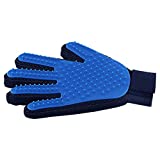 Pet Hair Remover Glove - Gentle Pet Grooming Glove Brush - Deshedding Glove - Massage Mitt with Enhanced Five Finger Design - Perfect for Dogs & Cats with Long & Short Fur - 1 Pack (Right-Hand), Blue