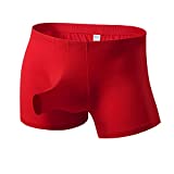 Men's Elephant Underwears Nose Style Underwear Boxer Briefs Elastic Waistband Trunks Enhancing Underpants (Red,X-Large)