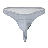Andongnywell Men's Elephant Nose Panties Comfortable Stretch Triangle Thong Underwear Panties Underwear Panties (Gray,X-Large)