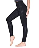 Wjustforu Women's Leggings High Waist Tummy Control Yoga Pants with Pockets Non See-Through Workout Running Pants (Medium, Black Leopard)