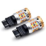 LASFIT 3157 Switchback LED Bulb 3057 4157 Dual Color Anti Hyper Flash Built-in Load Resistor Amber Turn Signal Light Blinker, White Daytime Running Parking Light, ONLY Standard Socket(Pack of 2)