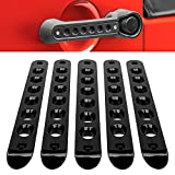 Door Grab Handle Inserts Cover for Jeep Wrangler JK JKU Sahara Rubicon Unlimited 2007-2018 Front & Rear Exterior Door Handle Decoration Accessories Aluminum 5Pcs/Set (Black)