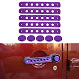 Side Door handle insert Grab Handle & Push Button Knobs Cover Trim For Jeep Wrangler JK JKU 2007-2018(Purple)