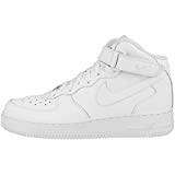 Nike Air Force 1 Mid (GS), Unisex Adults' Air Force 1 Trainers, White (White/White 113), 4 UK (36.5 EU)