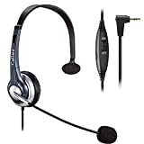 Callez Phone Headset with Noise Cancelling Microphone and Volume Control, Office 2.5mm Telephone Headsets Compatible with Panasonic AT&T ML17929 Vtech UnidenCisco Grandstream Cordless Phones