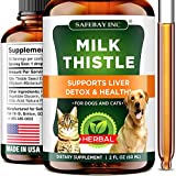 SAFEBAY INC Milk Thistle for Dogs & Cats - Pet's Liver Support & Detox Supplement - Made in The USA - Natural Milk Thistle Extract Drops - Cruelty-Free & Non-GMO - 2 fl oz (60ml)