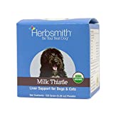 Herbsmith Organic Milk Thistle for Dogs and Cats – Liver Supplement for Dogs & Cats – Made in USA – 150g Powder