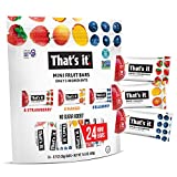 That's it. Mini Fruit Bars Variety (24 Pack) No Sugar Added, Plant-Based, Vegan & Gluten Free, Breakfast Bar, Paleo, for Children & Adults, Non GMO, Fiber (8 Blueberry, 8 Strawberry, 8 Mango)