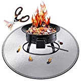 Fire Pit Mat, 38 Inch Patio Fireproof Deck for Grill, Stove, BBQ, Resistant mat for Outdoors , Pit Grass Protector (Scissors Included)
