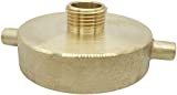 SpringSpray 2-1/2" NST (NH) Female x 3/4" GHT Male Brass Fire Hydrant Adapter with Pin Lug Brass Fire Equipment Brass Hydrant to Garden Hose Adapter