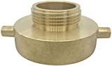 SpringSpray 2-1/2" NST (NH) Female x 1-1/2" NST (NH) Male Brass Fire Hydrant Adapter with Pin Lug Brass Fire Equipment