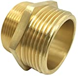 SpringSpray 1-1/2" NPT Male x 1-1/2" NST (NH) Male Brass Hexagonal Nipple Fitting Fire Equipment Hex Nipple Doule Male Fire Hose Adapter