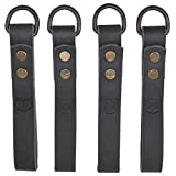 Hide & Drink, Leather Heavy Duty Suspender Loop Attachment (4 Pack), Tool Belt Accessories, Thick, Durable, Fine Grain Leather, Vintage Style, Handmade Includes 101 Year Warranty (Charcoal Black)