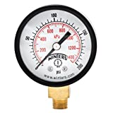 Winters 2 inch Dial Size, Economy Utility Dry Pressure Gauge, Brass Internals, Black Steel Case, Dual Scale 0-200 psi/kPa, 3-2-3% Accuracy, 1/8 inch NPT Bottom Mount, Multi Function Pressure Gauge