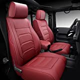 NS YOLO 2007-2021 Wrangler JK Custom Leather Seat Covers (2013-2017 Wrangler 4-Door, Wine red)