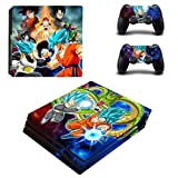 Vanknight PS4 Pro Playstation 4 PRO Console Skin Set Dragon Ball Vinyl Decal Sticker 2 Controllers (PRO only)
