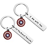 PLITI Winter Soldier Gifts Shield Keychain I Am with You Till The End of The Line Best Friend BFF Keyring