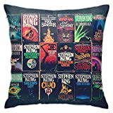 KIILA Stephen King Book Fronts Home Decorative Throw Pillow Cases Sofa Couch Cushion Throw Pillow Covers 18x18 Inch