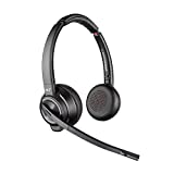 Plantronics - Savi 8220 Office Wireless DECT Headset (Poly) - Dual Ear (Stereo) - Compatible to connect to PC/Mac or to Cell Phone via Bluetooth - Works with Teams (Certified), Zoom,Black