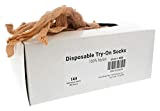 203 Brands Disposable Try On Socks - Beige Tan Footies, 144 Pieces