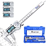 Kynup Digital Caliper, Calipers 6 Inch Measuring Tool with Stainless Steel, IP54 Splash Proof Protection Design, Easy Switch from Inch Metric Fraction, Large LCD Screen (150mm)