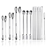 17 Pack Lab Spatula - Micro Lab Spoon/Scoop with Nickel Stainless Steel- Laboratory Mixing Spatula Sampling Spoon for Powders Gel Cap Filler, Capsule Filler 0 00