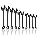 Neiko 03129A Jumbo Combination Wrench Set, 10-Piece Open-End Wrench Set, SAE Sizes 1 5/16 Inches to 2 Inches for Large Vehicles, Black Oxide Finish