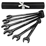 DURATECH Jumbo Combination Wrench Set, SAE, 6-piece, 1-3/8'' to 2'', CR-V Steel, Black Electrophoretic Coating, with Pouch