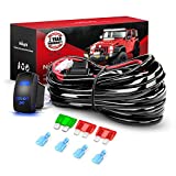 Nilight LED Light Bar Wiring Harness Kit 12AWG Heavy Duty 12V 5Pin Rocker Switch Laser On off Waterproof Switch Power Relay Blade Fuse-2 Lead (10038W)