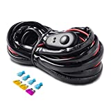 MICTUNING LED Light Bar Wiring Harness Off Road Power 40A Relay Fuse ON-Off Switch (2 Lead)