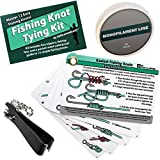 ReferenceReady Easiest Fishing Knot Tying Kit - Includes Nippers, Fishing Line, and Waterproof Guide to 12 Simple Fishing Knots