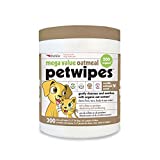 Petkin Mega PetWipes, 200 Wipes - Oatmeal Pet Wipes for Dogs and Cats, Use on Face, Paws, Ears, Body and Eye Area - Ideal for Home or Travel