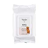 Martha Stewart for Pets Multipurpose Grooming Wipes for Dogs with Oatmeal and Aloe | Hypoallergenic Dog Wipes, 100 Count | Soothing and Calming Oatmeal Dog Wipes