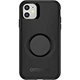 Otter + Pop for iPhone 11: OtterBox Symmetry Series Case with PopSockets Phone Grip and Phone Stand, PopGrip, Collapsible, Swappable Top, Black and Aluminum Black