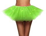 Simplicity Neon Tutu Women's LED Light Up Tulle Tutu Skirt Running Tutu,Fluorescent Green Running Skirt