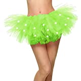 Adult Tutu Green Tutu for Women Women's LED Light Up Neon Tulle Tutu Skirt for Party Cosplay, Fluorescent Green