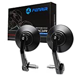 FENRIR CNC Aluminum Alloy Round Cafe Racer Retro Black Motorcycle Bar End Mirrors Side 22MM 7/8" Inch Handlebar Mirror Universal Rear View For M8/M6 Sport Naked Street Bike Cruiser Minimoto Scooter