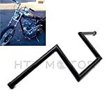 HTTMT HB06-BK Black 25mm 1 inch Handlebar Are Z Style That Feature Early Chopper Styling Motorcycle Handlebar Compatible with Harley Sportster Dyna Bobber FL 1974-1981, FX 1974-1981, XL 1974-1981