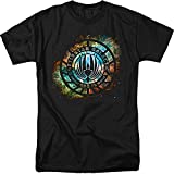 Popfunk Battlestar Galactica Logo Knock-Out T Shirt & Stickers (Large) Black