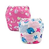 ALVABABY Swim Diapers 2pcs Reusable & Adjustable Baby Shower Gifts 0-2 Years SW09-10