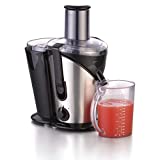 Hamilton Beach Juicer Machine, Centrifugal Extractor Big Mouth 3 Feed Chute for Whole Fruits & Vegetables, Easy to Clean, 2 Speeds, 800 Watts, BPA Free, Black and Silver (67750)