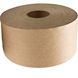 Reinforced Gummed Tape Brown Kraft Paper Roll Water Activated Packing Sealing 3" x 375 FT (70MM (2.75) x 375FT) Reinforcement Paper Tape Grade 233 (1 Pack)