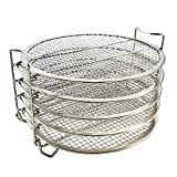 Dehydrator Rack for Ninja Foodi 6.5, & 8 qt & Instant Pot Duo Crisp 8 qt - 5 Stainless Steel Stackable Dehydrator Grill Stand Racks Accessories for Pressure Cooker & Air Fryer - Easy Setup
