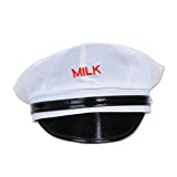 Beistle 60959 Milkman Hat, White/Black/Red (one size)