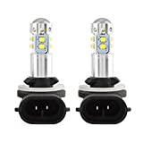 Duokon 2PC COB LED 50W 6000K Super White Car Fog Light Bulbs Bulb Size 881 862 886 889 894 896 898