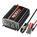 POTEK 500W Power Inverter/Car Inverter DC 12V to AC 110V Dual AC Charging Port and 2A USB Ports for Laptop, Smart Phone