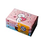 Line Friends Travel Tissues, 70 Counts Each (3 Pack, 210 Tissues Total cute character tissue for kid, school, travel, camping, office, car)