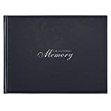 With Love in Loving Memory Guest Book - Navy Faux Leather - Condolence Book, Memorial Sign-in Book for Funerals & Memorial Services